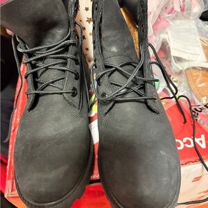 Timberland Black Lace-Up Work Boots